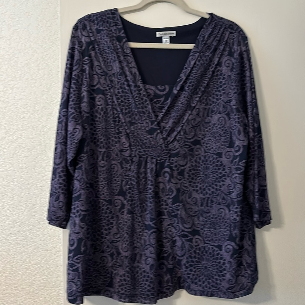 Croft And Barrow Plus Size Blue Blouse